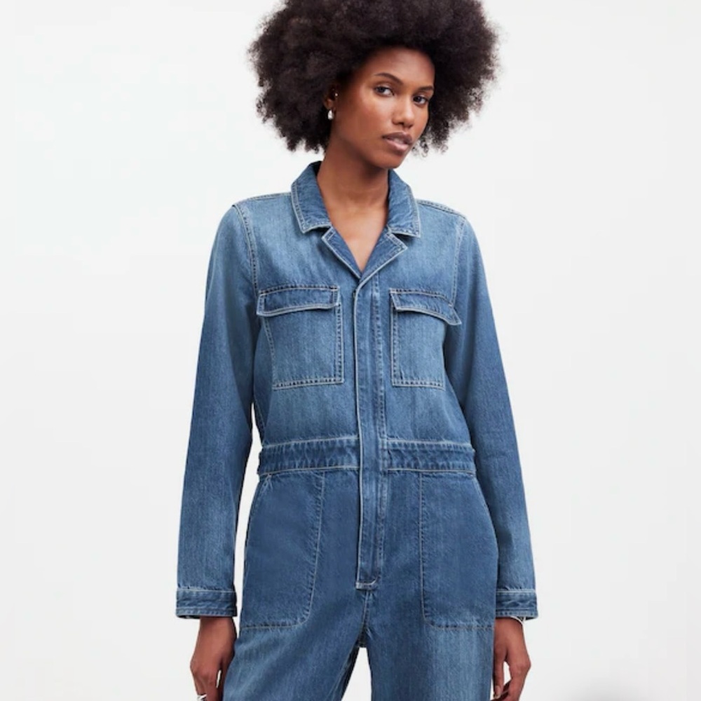 NWT Madewell Utility Coveralls Blue Denim - Picture 2 of 14